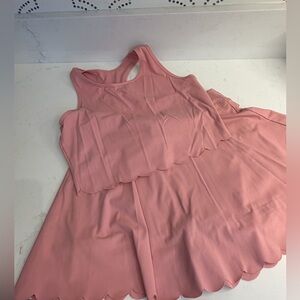 Scalloped Hem Pink Sleeveless top and skort